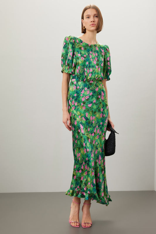 Vida Green Floral Dress