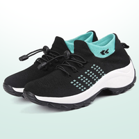 Alouette – Orthopedic Knit Fabric Shoes in Green & Black