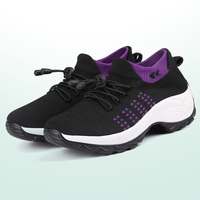 Clementine – Orthopedic Knit Fabric Shoes in Purple & Black