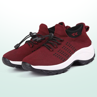 Wilhelmina – Orthopedic Knit Fabric Shoes in Black & Red