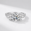 SILVER ROUND ZIRCONIA VINTAGE RING