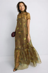 Brown Floral Calluna Dress