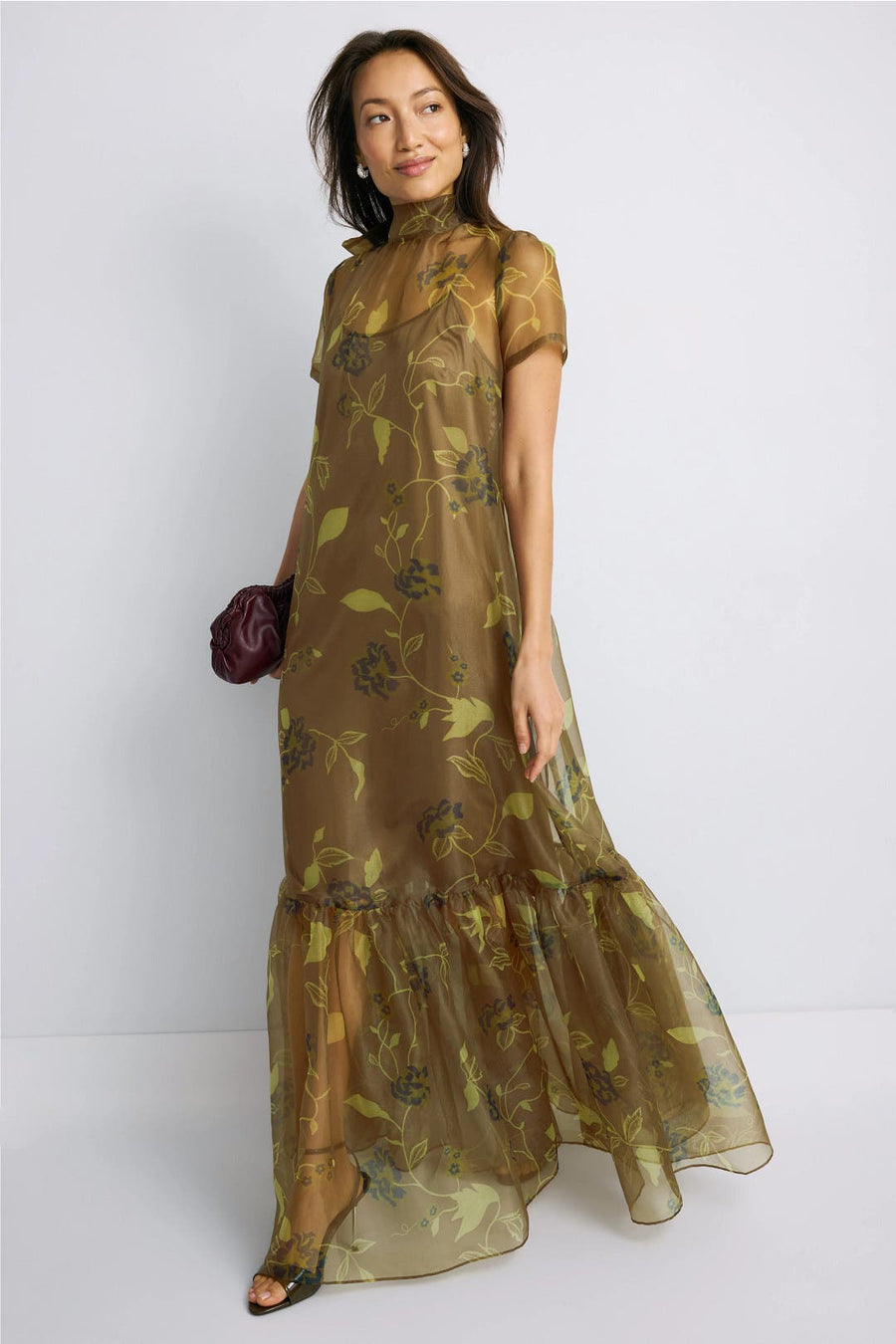 Brown Floral Calluna Dress
