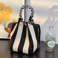 Woven Striped Bucket Bag