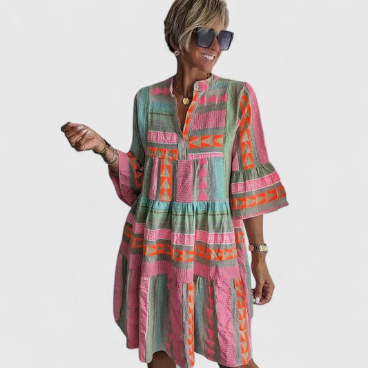 Gisara | Comfortable Boho Dress Multi Colored