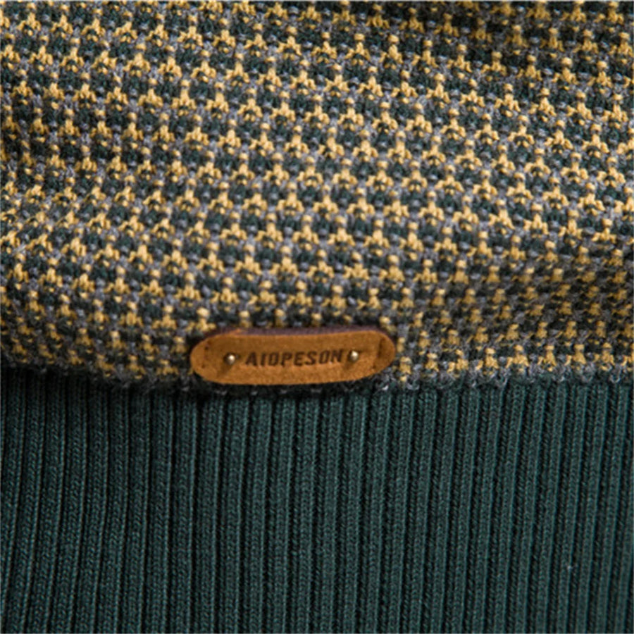 Paul - Men's Sweater with Checked Pattern