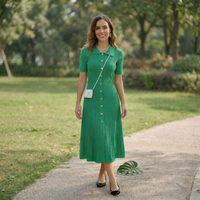 Hettie - Vintage Knit Maxi Shirt Dress