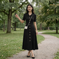 Hettie - Vintage Knit Maxi Shirt Dress