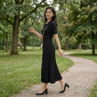 Hettie - Vintage Knit Maxi Shirt Dress