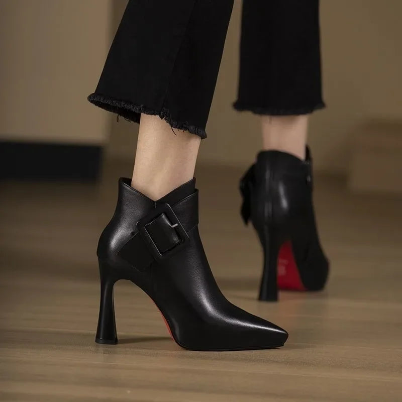 Aveline – Vegan Leather Buckle Boots
