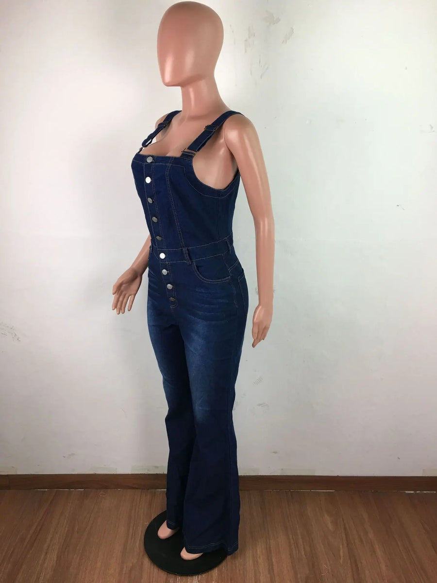Oriana - Wide-Leg Denim Jumpsuit