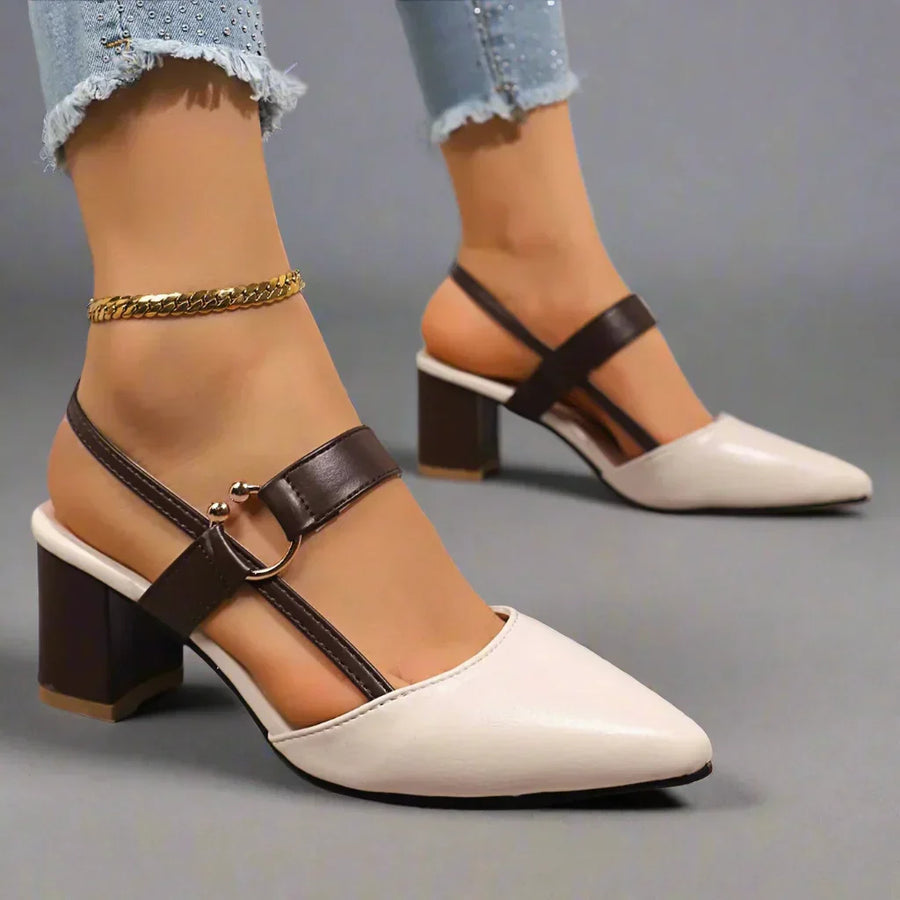 Willa – Leather Slingback Block Heels