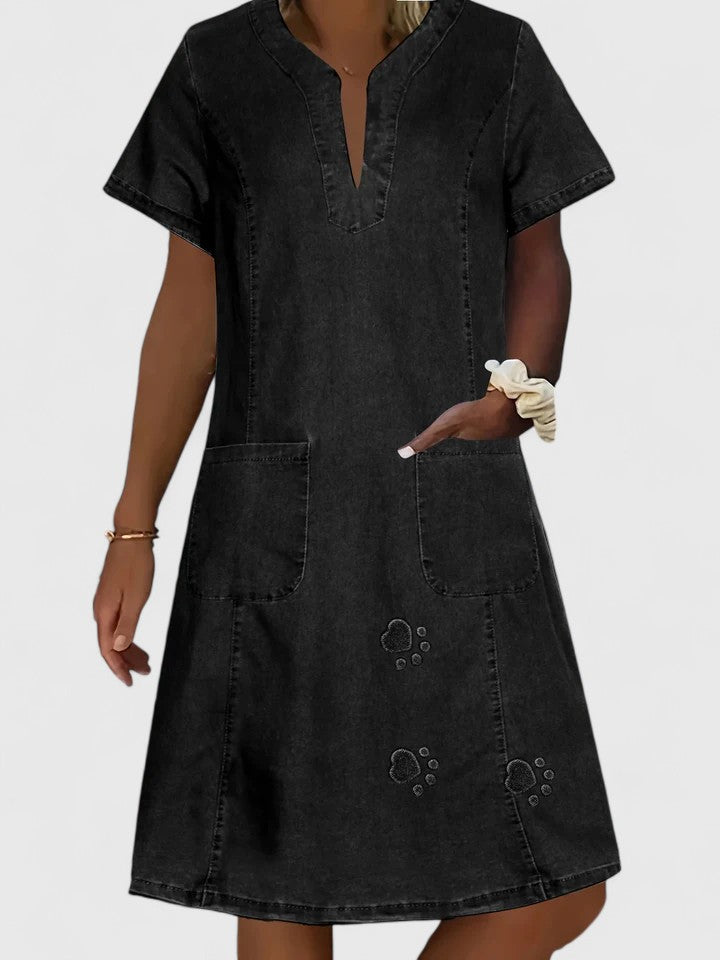 Sylvie | Elegant Summer Dress Black Add Pocket