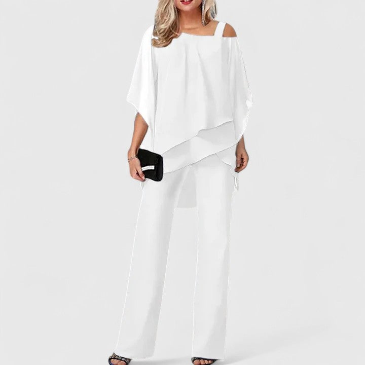 Serenity | Elegant Two-Piece Pant Set White