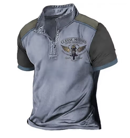 Seth – Vintage Motorcycle Polo Shirt for Men