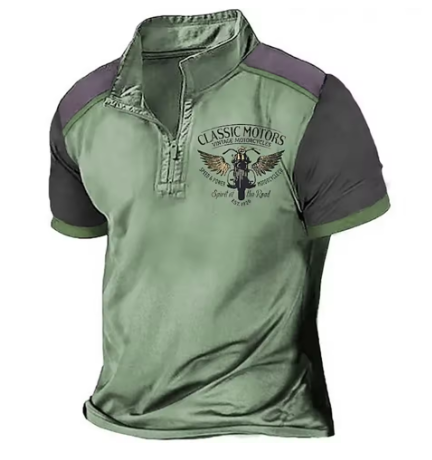 Seth – Vintage Motorcycle Polo Shirt for Men