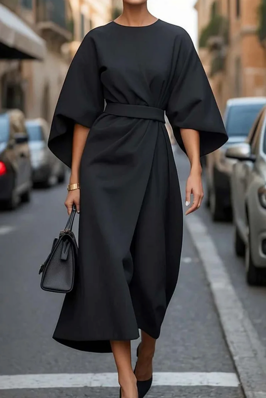 Katherine - Elegant Lantern Sleeve Dress