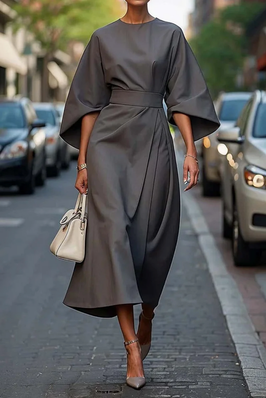 Katherine - Elegant Lantern Sleeve Dress
