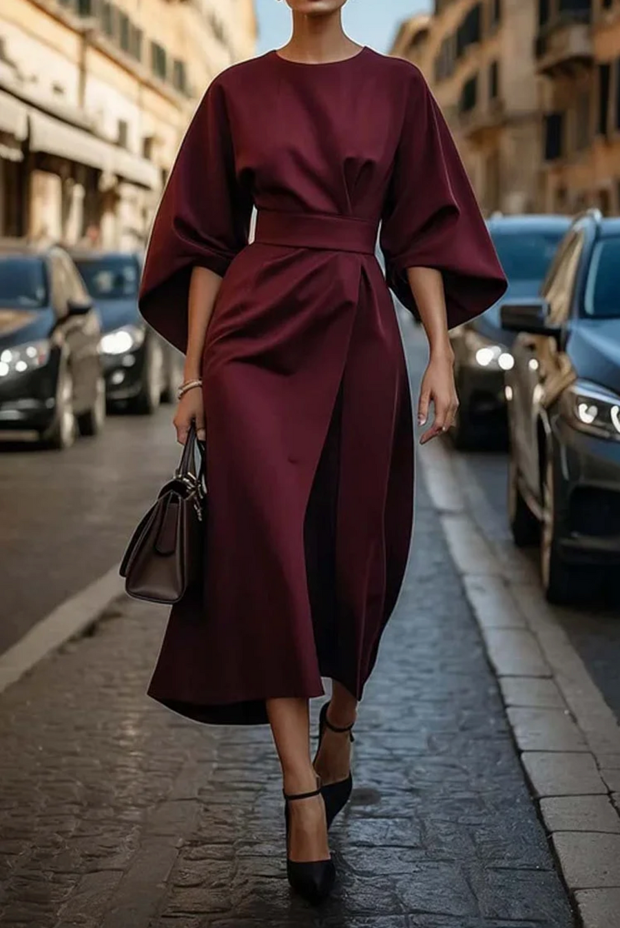 Katherine - Elegant Lantern Sleeve Dress