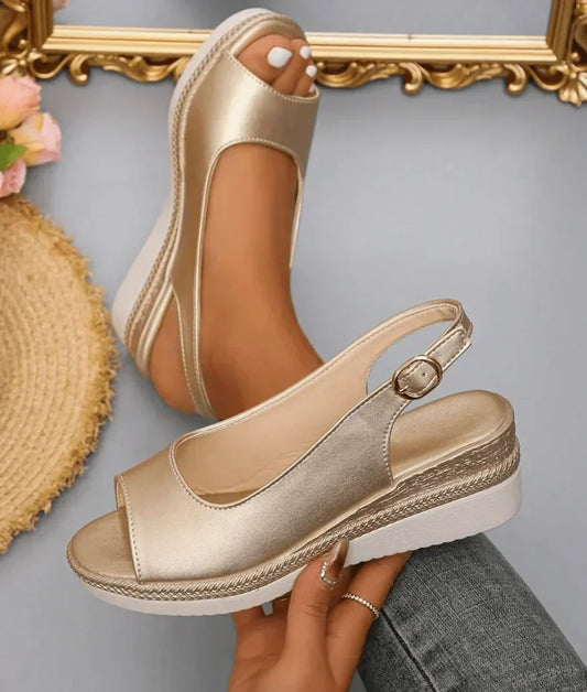 Alira - Orthopaedic Comfort Espadrille Sandals – Gold
