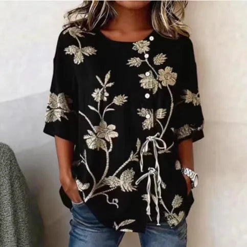 Nell - Elegant Floral Embroidered Blouse