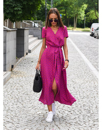 Beatrice - Stylish V-Neck Floral Dress