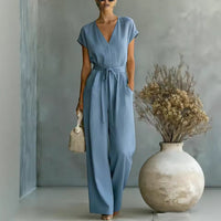 Nadine – Flowing Belted Jumpsuit