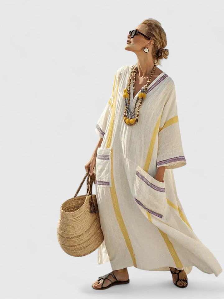 Kyvanna | Elegant Maxi Dress Beige Yellow