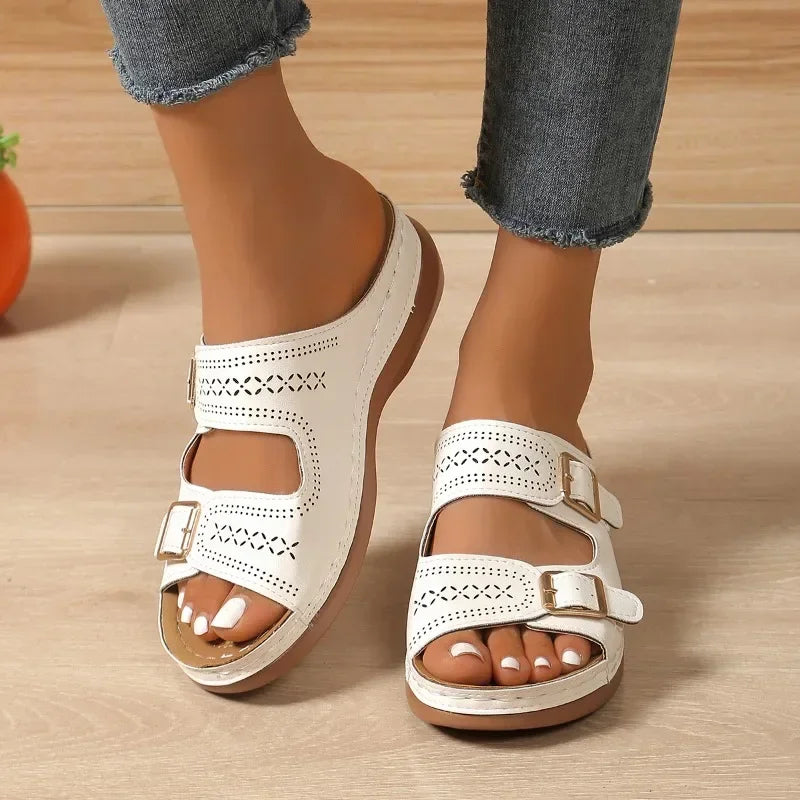Jasmine | Adjustable Sandals White