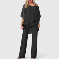 Serenity | Elegant Two-Piece Pant Set Black