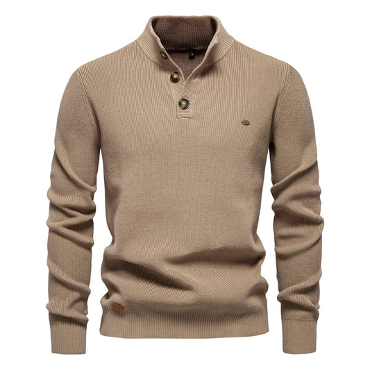 James - Men's Button-Down Sweater – Khaki