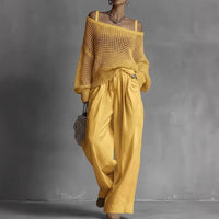 Claire - Elegant Off-Shoulder Trouser Set