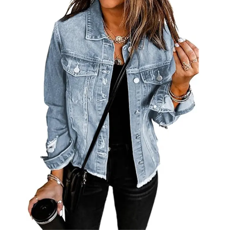 Luce - Distressed Boyfriend Denim Jacket