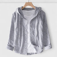 Demi | Elegant Hooded Blouse Gray
