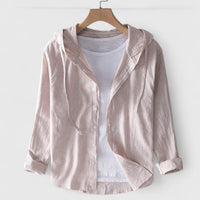 Demi | Elegant Hooded Blouse Beige