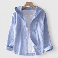 Demi | Elegant Hooded Blouse Blue