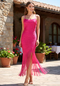 Tassel Maxi Dress Hot Pink