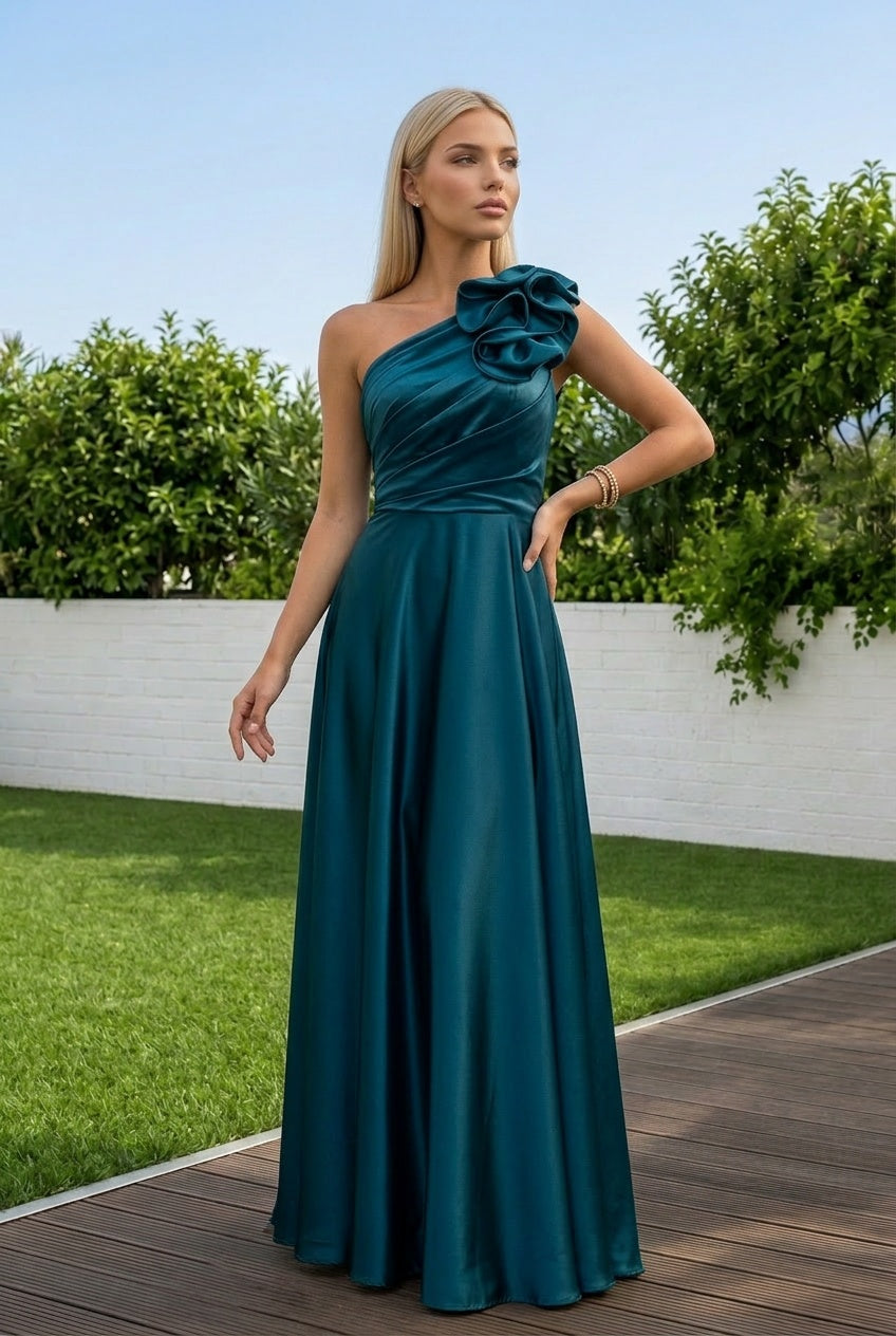 Jasmine - One-Shoulder Rose Gown