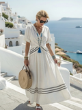 Corin - Short Sleeve V-Neck Wrap Style Midi Dress