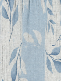 Fauna - Sleeveless Blue Leaf Pattern Midi Dress