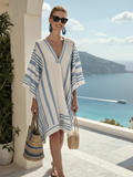 Delia - V-Neck Wide Sleeve Knee Length Dress