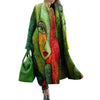 Green pattern with a woman's face