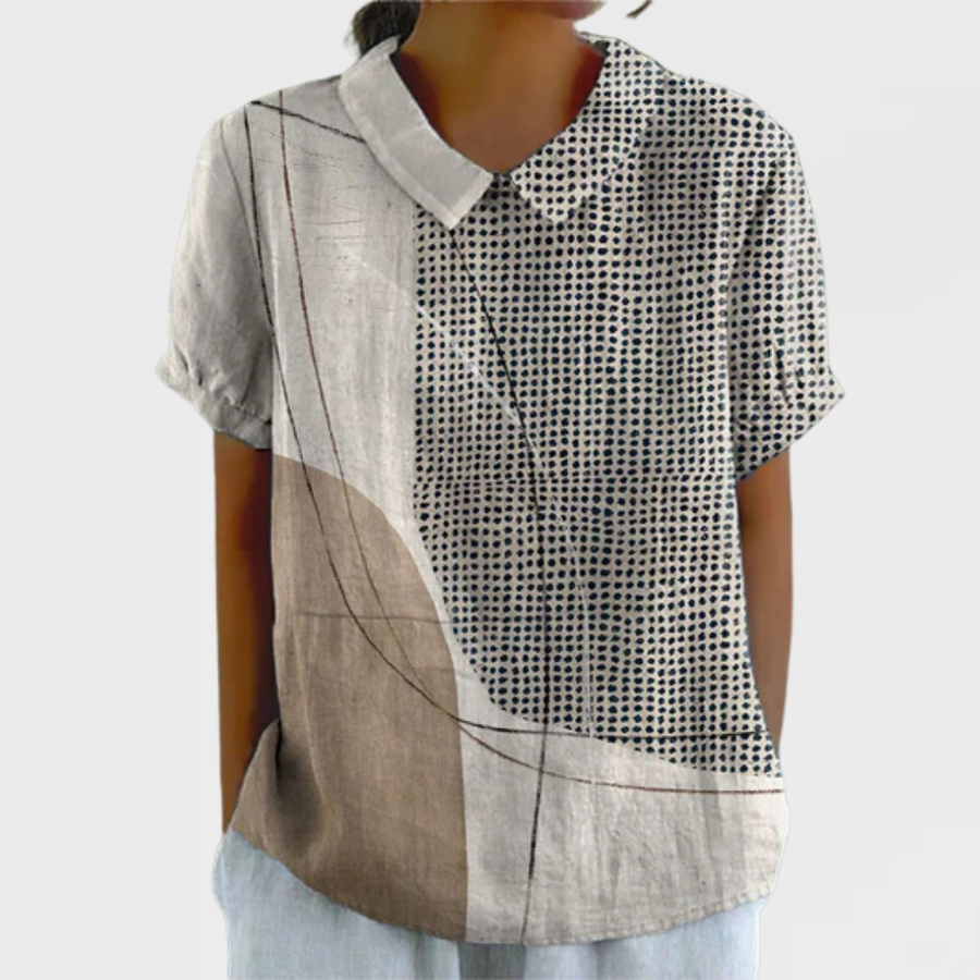 Lana - Shirt with Abstract Dots and Lines