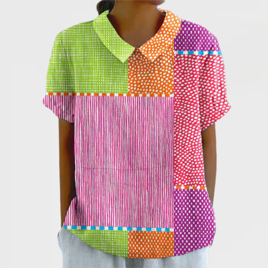 Tess - Colorful Patchwork Shirt