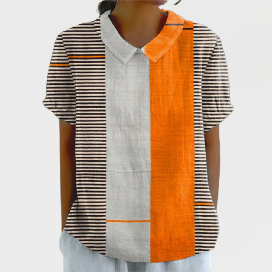 Skye - Color Block Striped Shirt