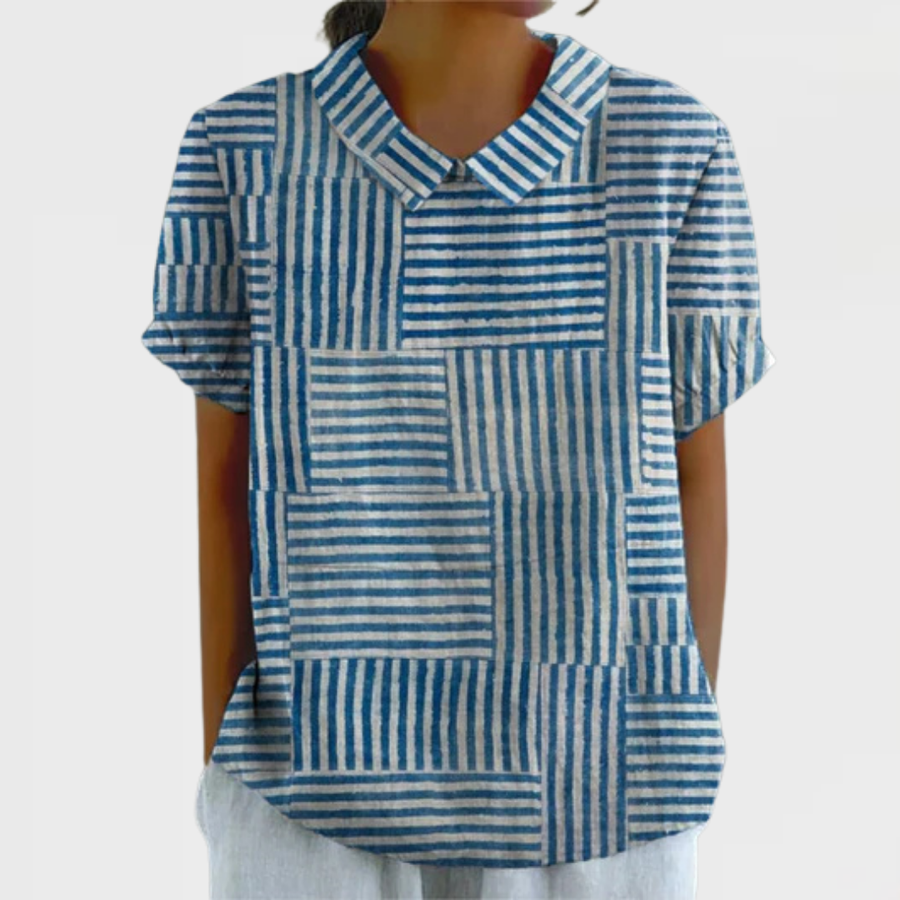 Gia - Striped Patchwork Shirt