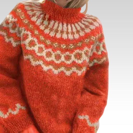 Antonia - Warm and Breathable Turtleneck – Orange