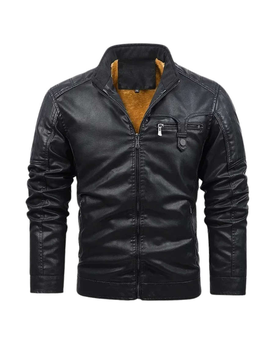 Dante - Retro Fleece Lined Leather Jacket