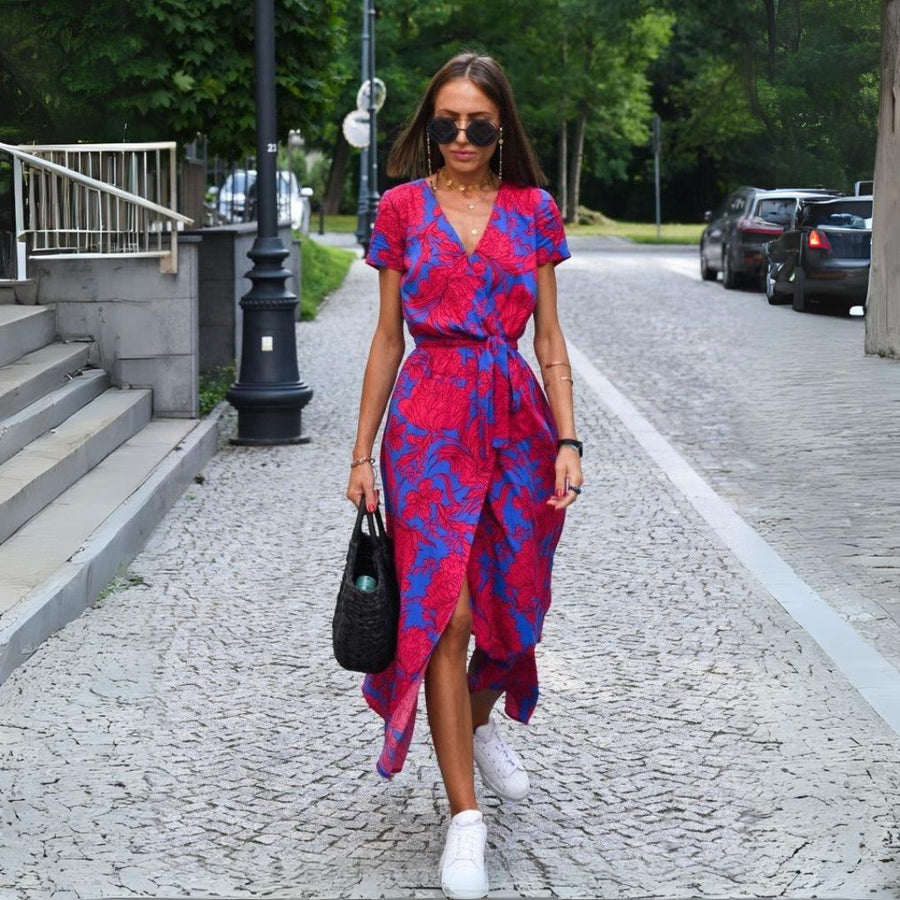 Beatrice - Stylish V-Neck Floral Dress
