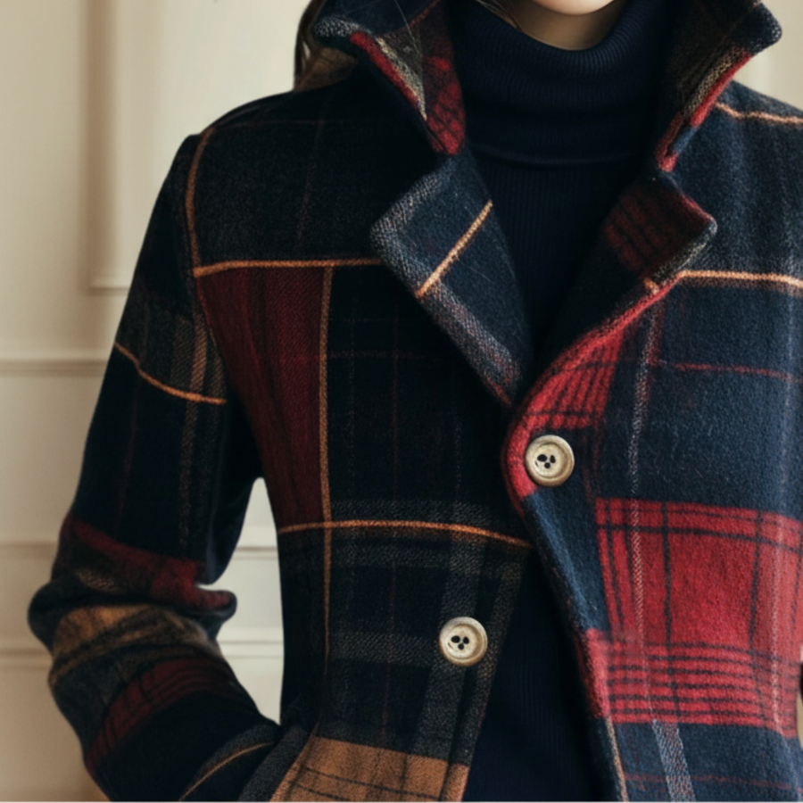 Laura – Classic Plaid Wool Jacket